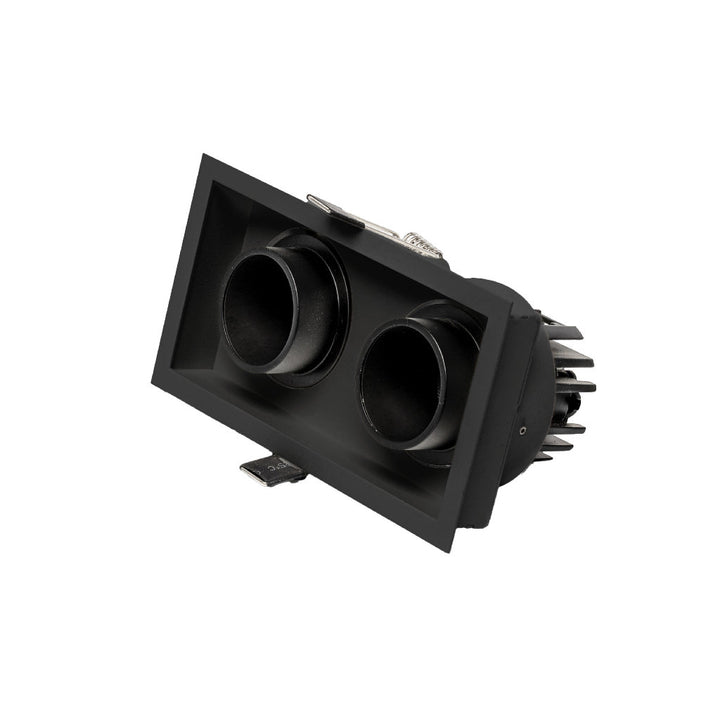 Downlight Markel 20W con dos proyectores dirigible retráctiles de AURO Lighting — AIT5230NN01 — Negro / Negro, Neutro Cálido (3000K)