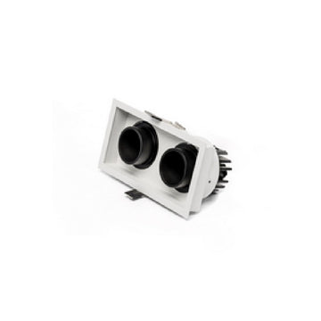 Downlight Markel 20W con dos proyectores dirigible retráctiles de AURO Lighting — AIT5240BN01 — Blanco / Negro, Neutro (4000K)