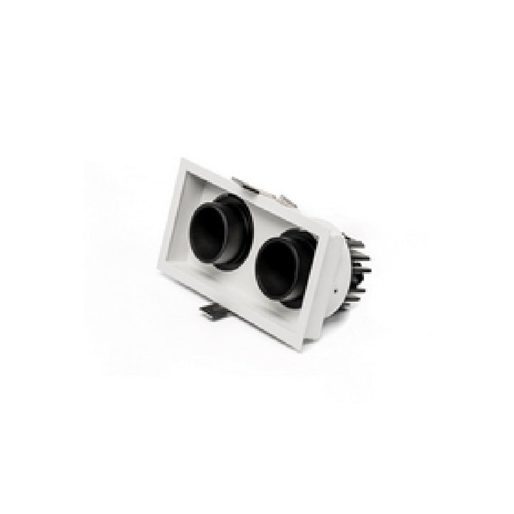 Downlight Markel 20W con dos proyectores dirigible retráctiles de AURO Lighting — AIT5240BN01 — Blanco / Negro, Neutro (4000K)