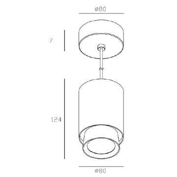 Dimensiones de Luminario Niccola 15W 24° de AURO Lighting — SKU AIT5440BN01