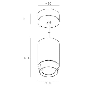 Dimensiones de Luminario Niccola 15W 24° de AURO Lighting — SKU AIT5440DN01