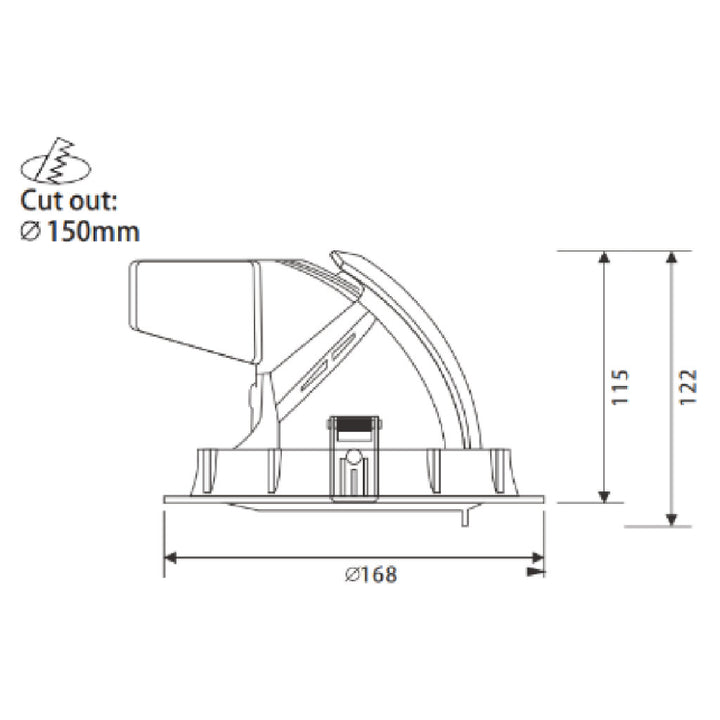 Dimensiones de Downlight basculante Okko 28W 24° de AURO Lighting — SKU AIT7040B
