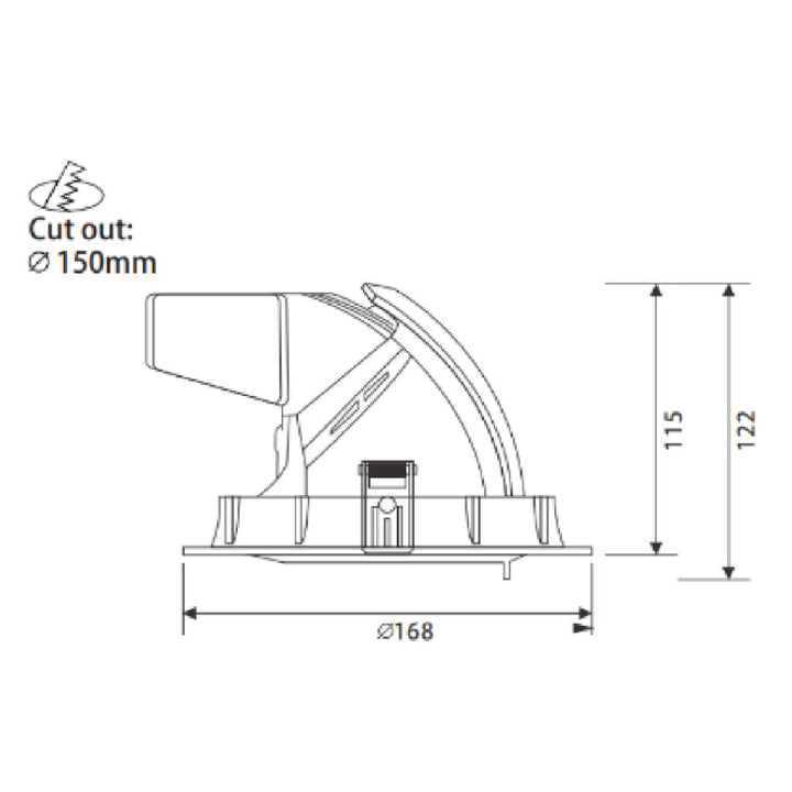 Dimensiones de Downlight basculante Okko 28W 24° de AURO Lighting — SKU AIT7040N