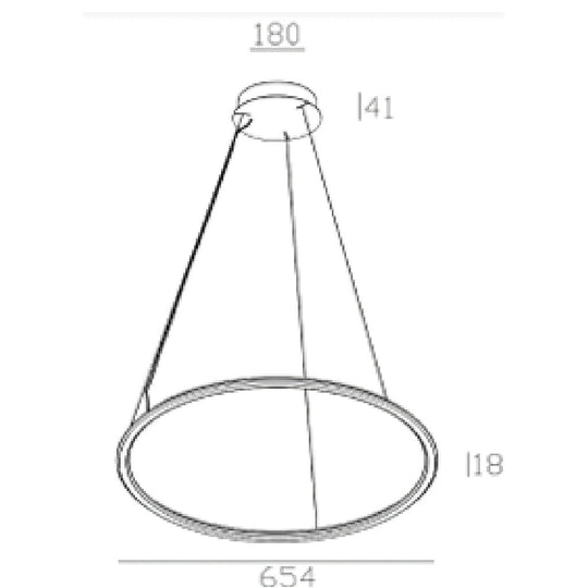 Dimensiones de Luminario Ciclo 28W (Ø65.4cm) de AURO Lighting — Referencias AIT7230B, AIT7230N, AIT7240B, AIT7240N