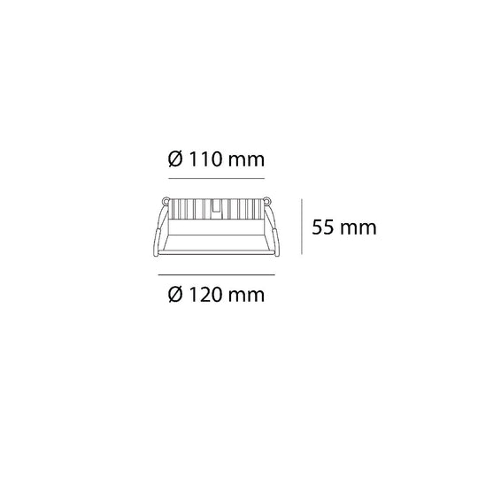 Dimensiones de Downlight Luzia 12W (Ø12cm) de AURO Lighting — SKU AIT8436SB