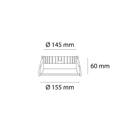 Dimensiones de Downlight Luzia 18W (Ø15.5cm) de AURO Lighting — SKU AIT8536SB