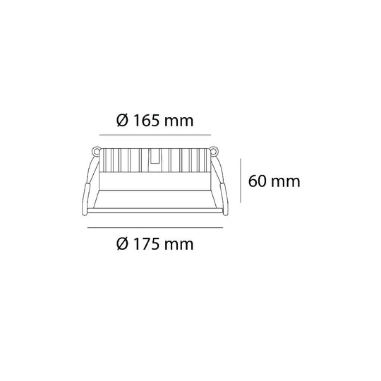 Dimensiones de Downlight Luzia 24W (Ø17.5cm) de AURO Lighting — SKU AIT8636SB