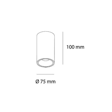 Dimensiones de Luminario sobreponer o suspender Twist 10W 60°, luz cálida 3000K o neutra 4000K 100-277V de AURO Lighting — SKU AIT9030NB