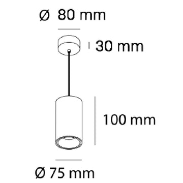 Dimensiones de Luminario sobreponer o suspender Twist 10W 60°, luz cálida 3000K o neutra 4000K 100-277V de AURO Lighting — SKU AIT9040BN