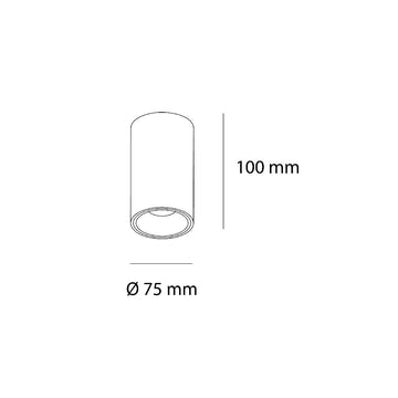 Dimensiones de Luminario sobreponer o suspender Twist 10W 60°, luz cálida 3000K o neutra 4000K 100-277V de AURO Lighting — SKU AIT9040NB