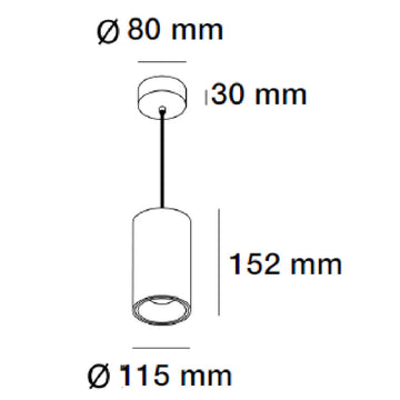 Dimensiones de Luminario sobreponer o suspender Twist 30W 60°, luz cálida 3000K o neutra 4000K 100-277V de AURO Lighting — SKU AIT9230NN