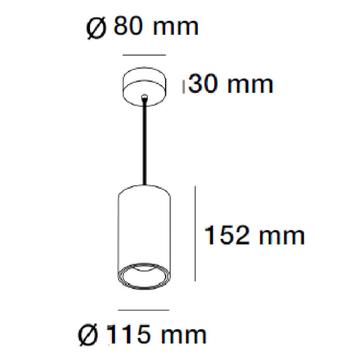 Dimensiones de Luminario sobreponer o suspender Twist 30W 60°, luz cálida 3000K o neutra 4000K 100-277V de AURO Lighting — Referencias AIT9240BN, AIT9240NN