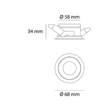 Dimensiones de Portalámpara color blanco interior cromo AMLA203B, fabricado en aluminio de AURO Lighting — SKU AMLA203B