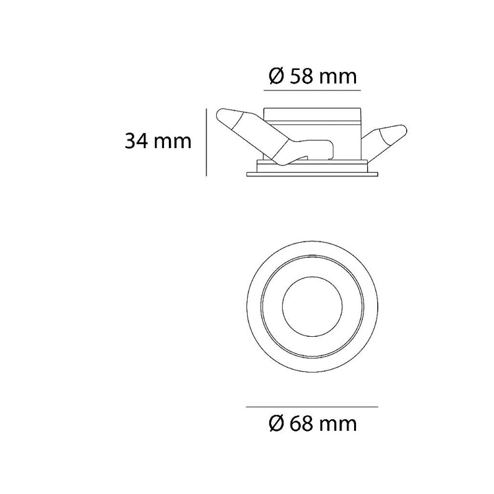 Dimensiones de Portalámpara color blanco interior cromo AMLA203B, fabricado en aluminio de AURO Lighting — SKU AMLA203B