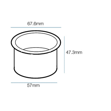 Dimensiones de Portalámpara color negro interior dorado AMLA918N, fabricado en aluminio de AURO Lighting — SKU AMLA918N