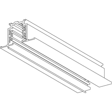 Riel electrificado trifásico 2m para empotrar Pro Track de AURO Lighting — ARE2N — Negro