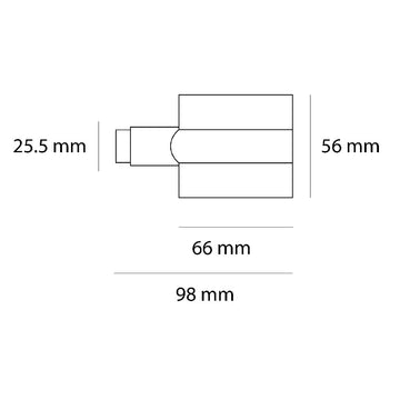 Dimensiones de Conector inicial de AURO Lighting — Referencias ARECI1B, ARECI1N, ARECI2B, ARECI2N