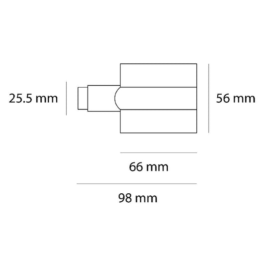 Dimensiones de Conector inicial de AURO Lighting — Referencias ARECI1B, ARECI1N, ARECI2B, ARECI2N