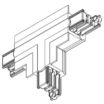 Conector T derecho 1 de AURO Lighting — ARECT1B — Blanco