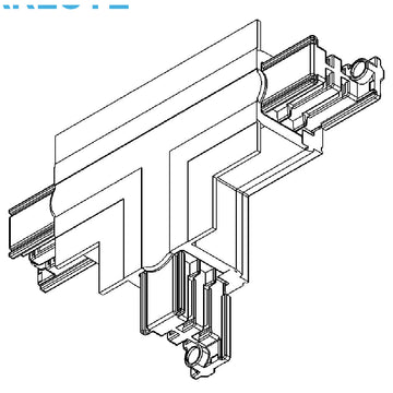 Conector T derecho 2 de AURO Lighting — ARECT2B — Blanco