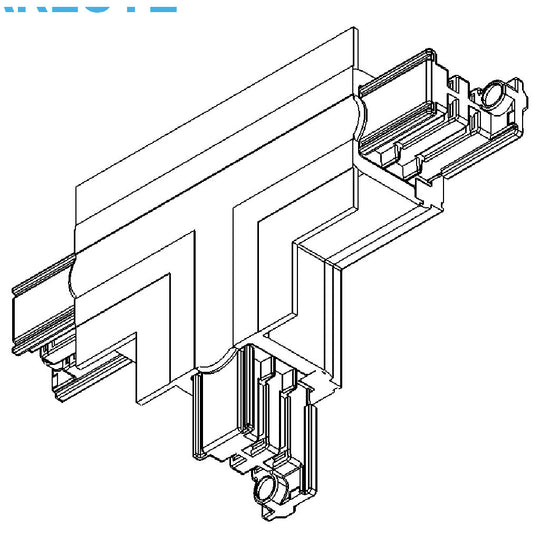 Conector T derecho 2 de AURO Lighting — ARECT2B — Blanco