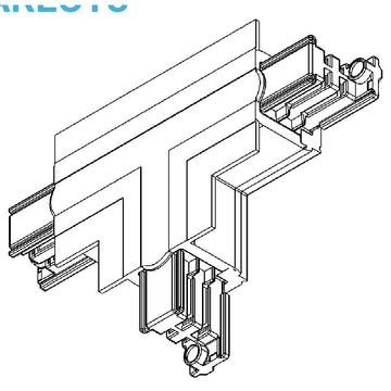 Conector T derecho 3 de AURO Lighting — ARECT3B — Blanco