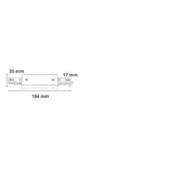 Dimensiones de Alimentador central para riel Monofásico Pro Track de AURO Lighting — Referencias ARMCIB, ARMCIN