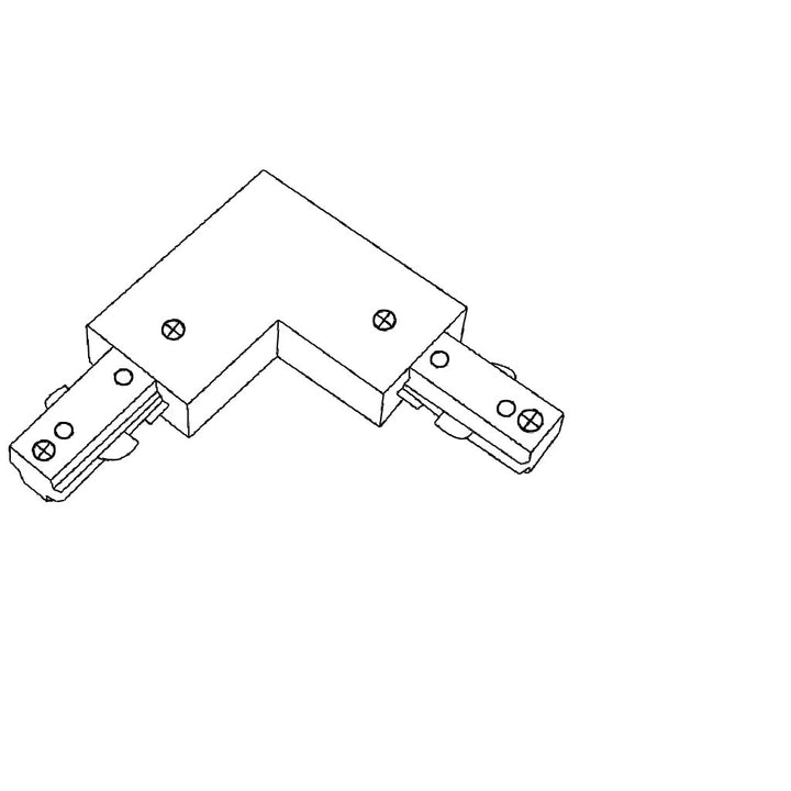 Conector L para riel Monofásico Pro Track de AURO Lighting — Referencias ARMCLB, ARMCLN