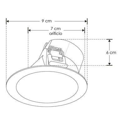 Difusor wall-washer redondo de bajo deslumbramiento de policarbonato para módulo LED 8W de iLumileds