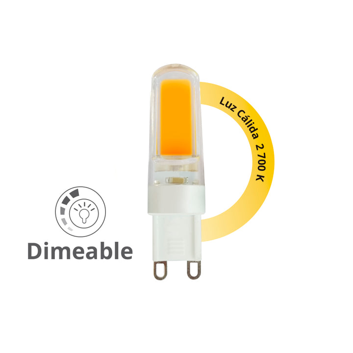 LED PIN atenuable 2.5W 127V G9 color de luz cálido (2700K) 260° de Philco