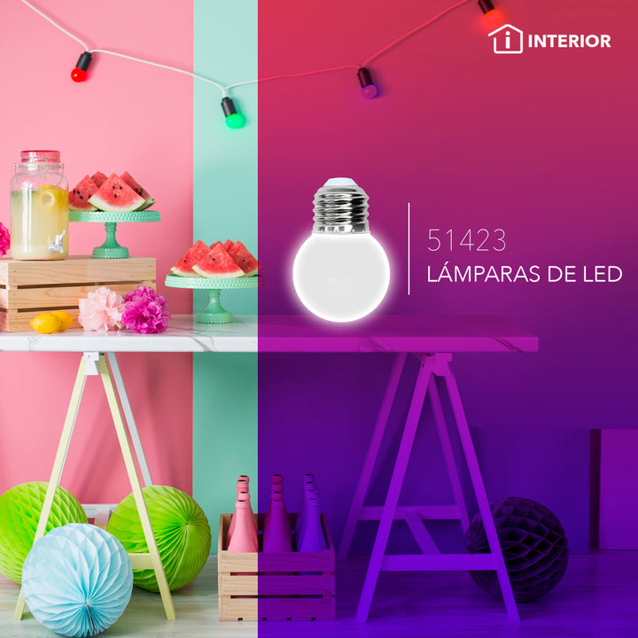 Lámpara LED tipo Mini Globo Blanco 1W 127V E26 de Philco