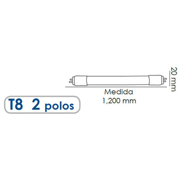 Tubo T8 LED Cristal 21W 120-240v G13 marca Mavrik