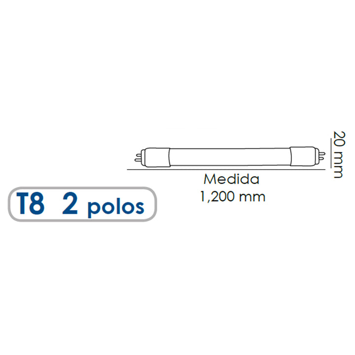 Tubo T8 LED Cristal 21W 120-240v G13 marca Mavrik