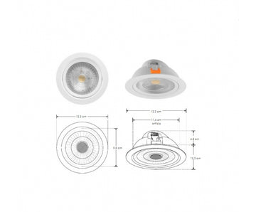 Downlight 12W 42° 85-265V opciones de color de luz Neutro Cálido o Neutro (Se adapta a bote integral N°10) de iLumileds