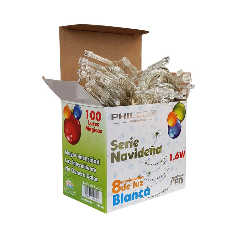 Kit de 4 piezas de Serie Navideña Luz Fría con 100 luces y controlador de escenas y velocidades 7.75m de Philco - ¡Envío Gratis!