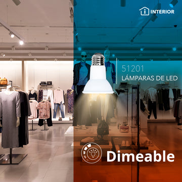 PAR20 LED atenuable 8W E26 120V, color de luz neutro cálido(3000K) o frío(6500K) de Philco