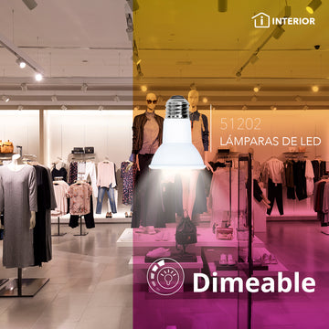 PAR20 LED atenuable 8W E26 120V, color de luz neutro cálido(3000K) o frío(6500K) de Philco