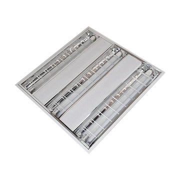 Panel LED 59.8x59.8cm incluye 3 tubos T8 de 10w 100-265V, color de luz frío (6500K) cuerpo de aluminio acabado blanco de Philco