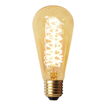 Foco incandescente espiral ST64 40W E26 120V, color de luz neutro cálido (2700K) de Philco