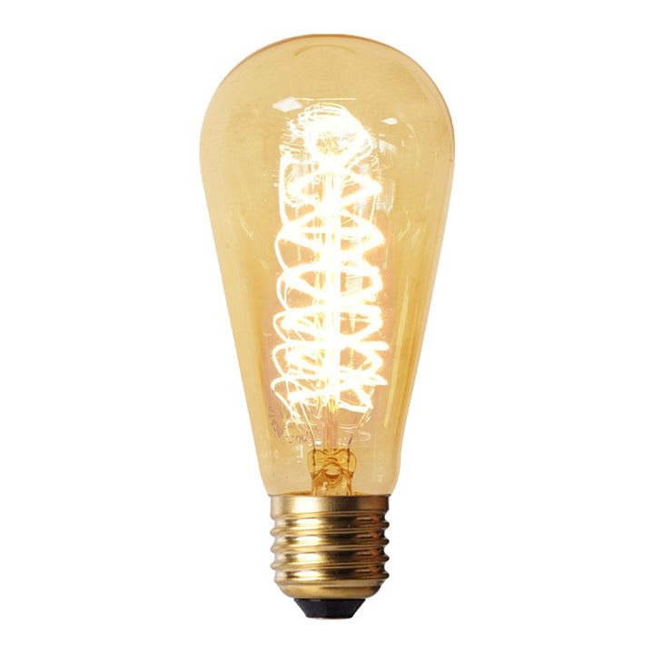 Foco incandescente espiral ST64 40W E26 120V, color de luz neutro cálido (2700K) de Philco