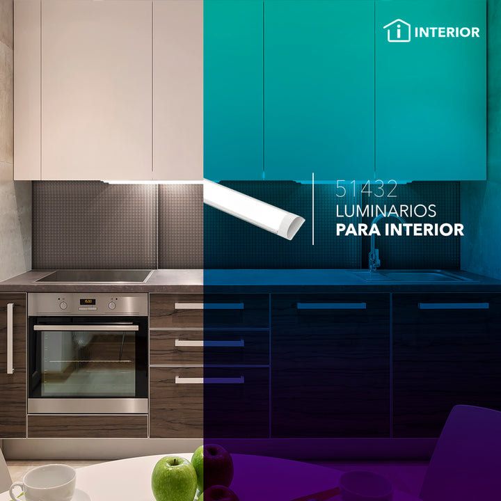 Luminario lineal LED 18W 60cm para sobreponer 85-265V, color de luz frío (6500K) acabado blanco de Philco