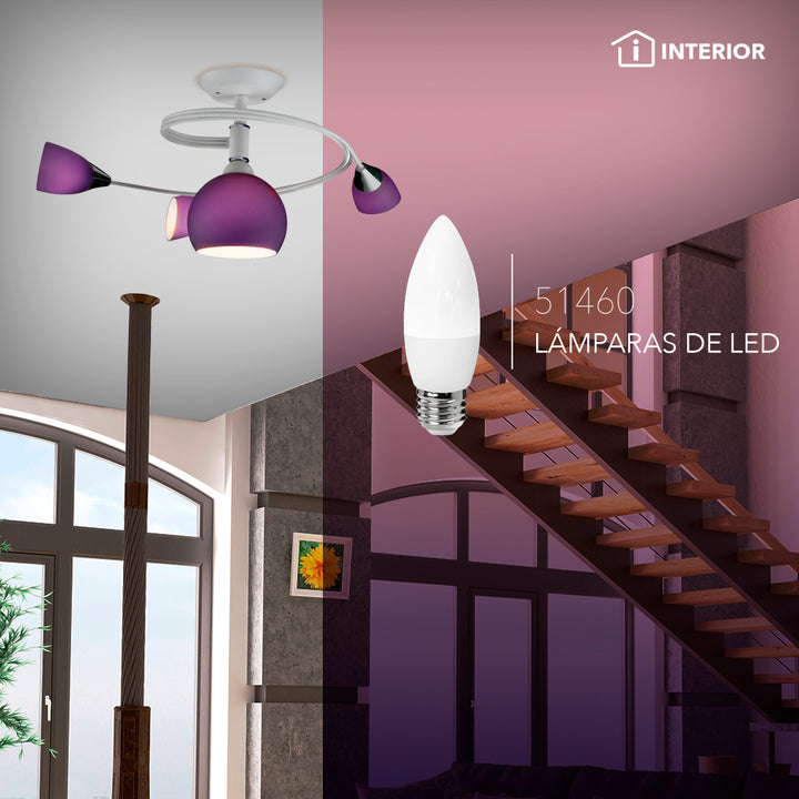 Foco LED tipo vela 4W E26 100-240V, opciones color de luz neutro cálido (3000K) o frío (6500K) acabado opalinode Philco