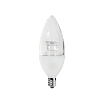 Foco LED tipo vela 4W E12 100-240V, opción color de luz neutro cálido (3000K) o frío (6500K), acabado transparente de Philco