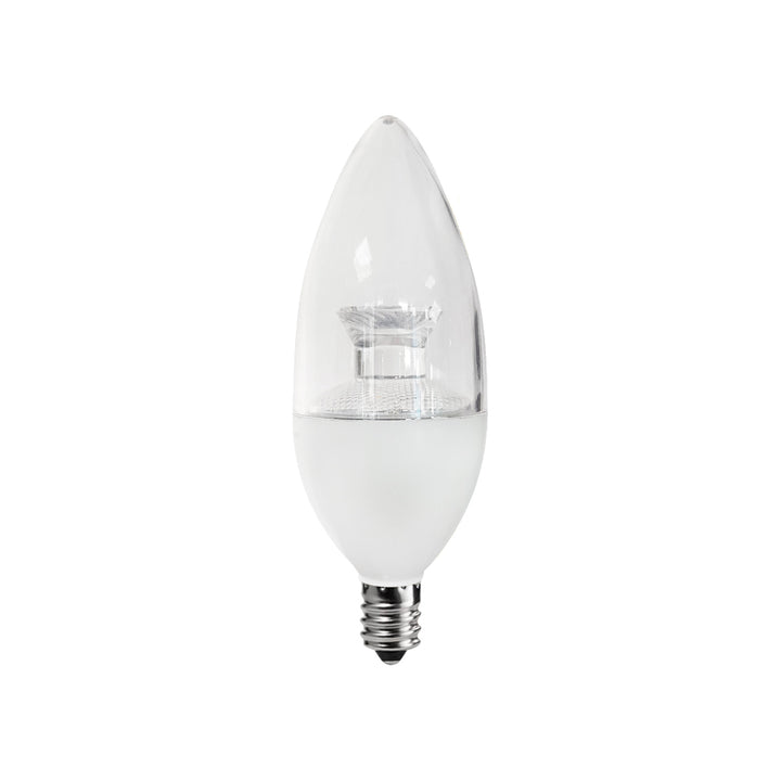 Foco LED tipo vela 4W E12 100-240V, opción color de luz neutro cálido (3000K) o frío (6500K), acabado transparente de Philco