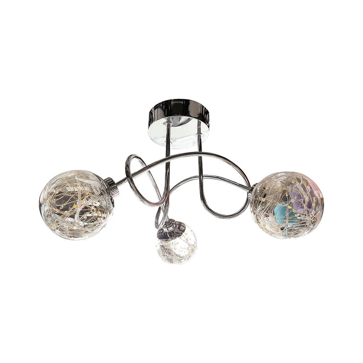 Luminario decorativo 3 esferas para sobreponer 12W, color de luz neutro (4100K) acabado cromado de Philco