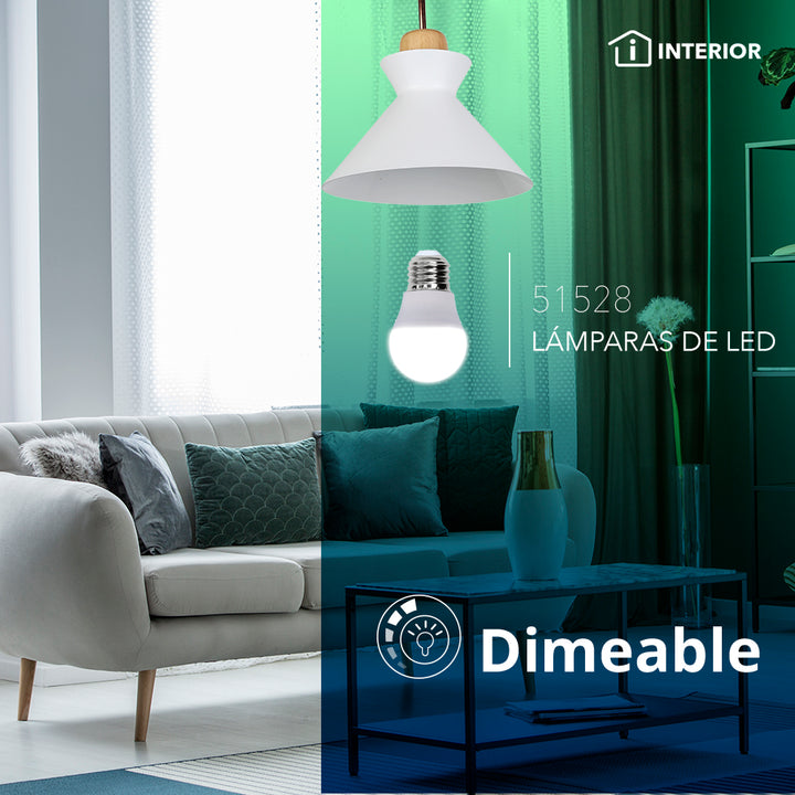 Foco LED A19 4W E26 100-240V, opciones color de luz neutro cálido (3000K) o frío (6500K) de Philco