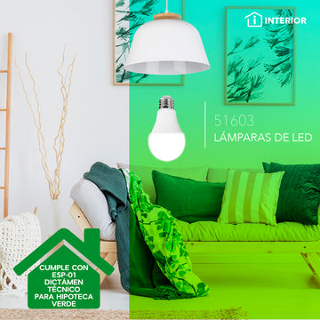 Foco LED A19 10W E26 100-240V, opciones color de luz neutro cálido (3000K) o frío (6500K) de Philco