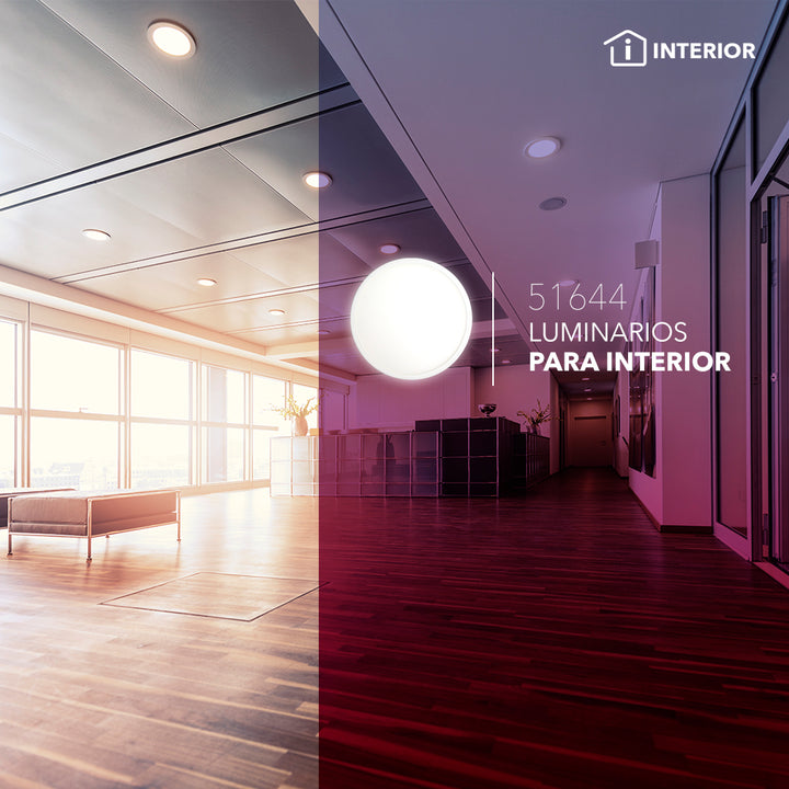 Downlight LED 15W con bracket ajustable 100-277V, opciones color de luz neutro cálido (3000K) / neutro (4100K) / frío (6500K) de Philco