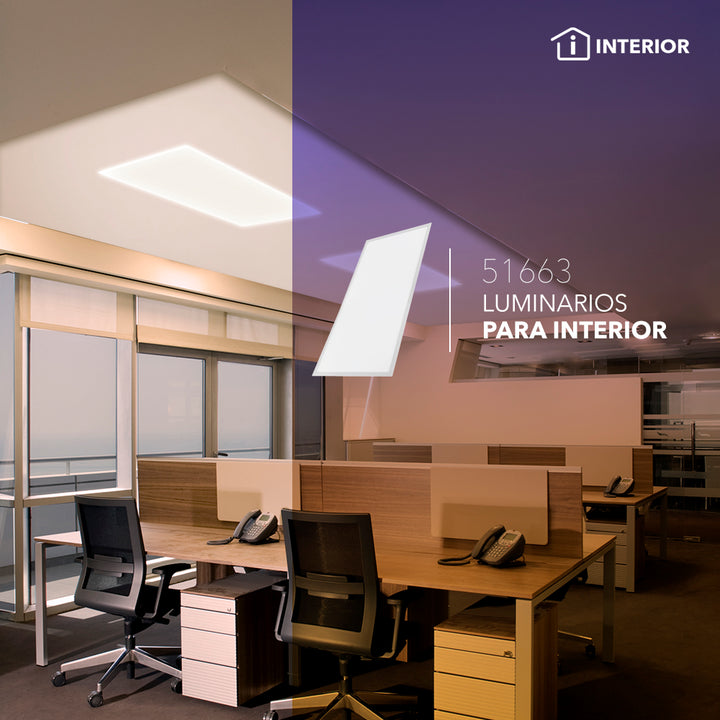 Panel LED 70W rectangular 100-240V, color de luz neutro (4100K) con cuerpo de aluminio acabado blanco de Philco