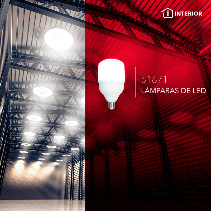 Foco LED alto flujo luminoso 36W E26 200° 100-240V, color de luz frío (6500K) de Brilla Max
